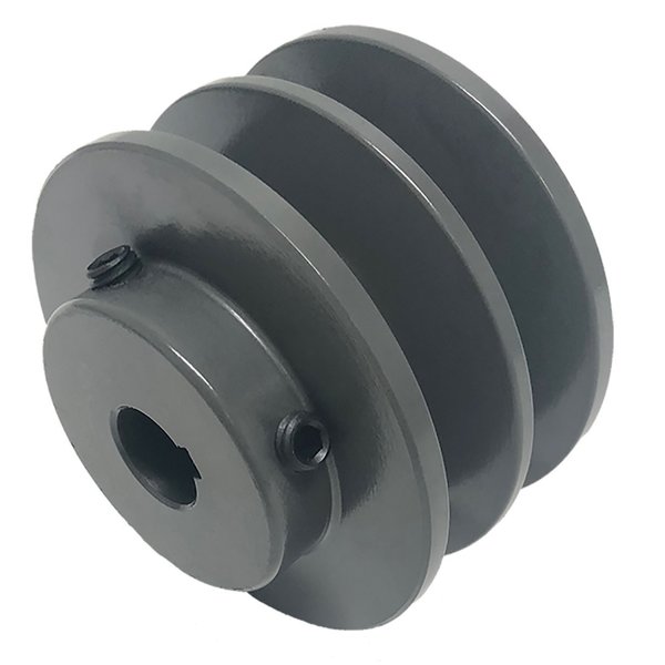 B B Manufacturing Finished Bore 2 Groove V-Belt Pulley 3.15 inch OD 2BK30x3/4